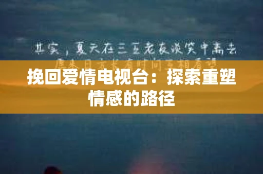挽回爱情电视台：探索重塑情感的路径