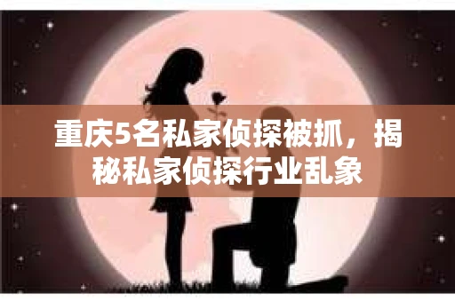 重庆5名私家侦探被抓，揭秘私家侦探行业乱象
