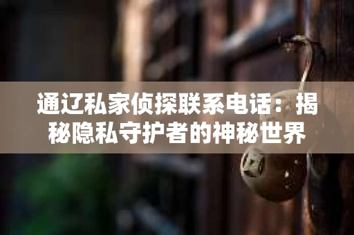 通辽私家侦探联系电话：揭秘隐私守护者的神秘世界