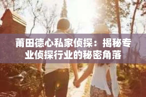 莆田德心私家侦探：揭秘专业侦探行业的秘密角落
