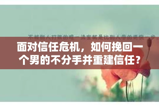 面对信任危机，如何挽回一个男的不分手并重建信任？